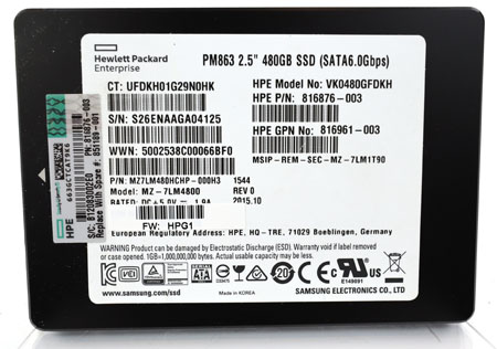Samsung PM863 SSD 480GB